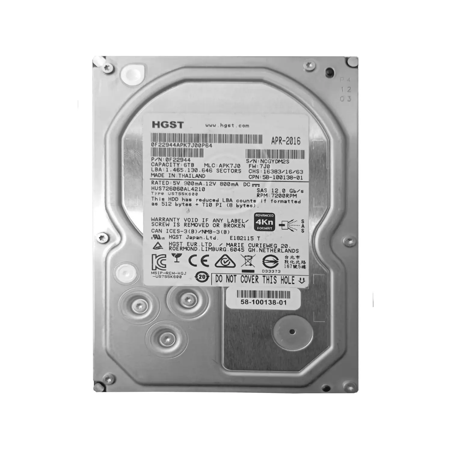 hgst 6tb 12gbps ( sas) hard drive hgst 6tb 12gbps ( sas) hard drive